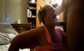 Slutty Amateur Granny Chokes On A Dick And Gets Facialized