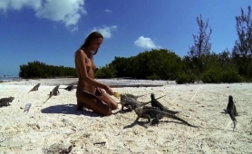 Ravishing Brunette Teen Shows Off Her Sexy Body On The Beach