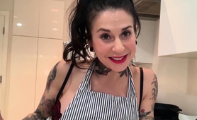 tatted-milf-fucks-herself-with-big-dildo