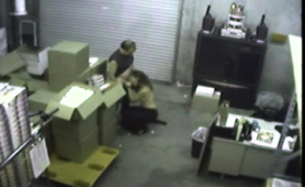 Horny Amateur Brunette Gets Caught Blowing A Cock At Work