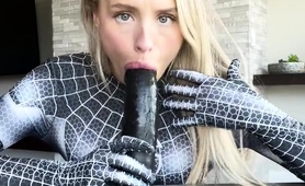 Cock Starving Beauty Satisfying Herself With Big Black Toy