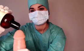 Naughty Nurse Showing Off Fantastic Handjob Techniques