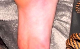 Kinky Guy Rubbing Cock On Sleeping Wife's Smooth Soles